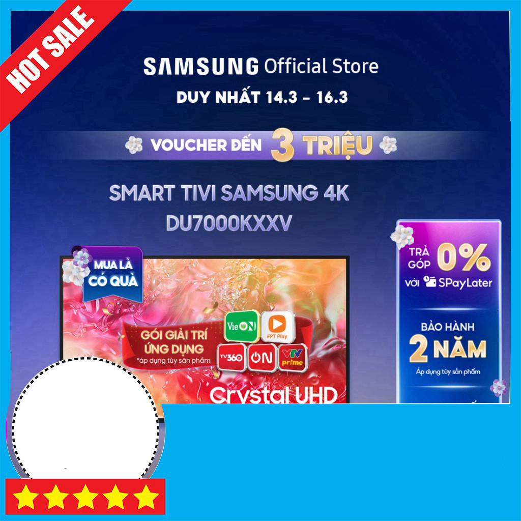 IB đặt hàng  Samsung Tivi 4K Smart DU7000KXXV - Tivi 4K Cổng HDMI cao cấp GIAO TOÀN QUỐC.
