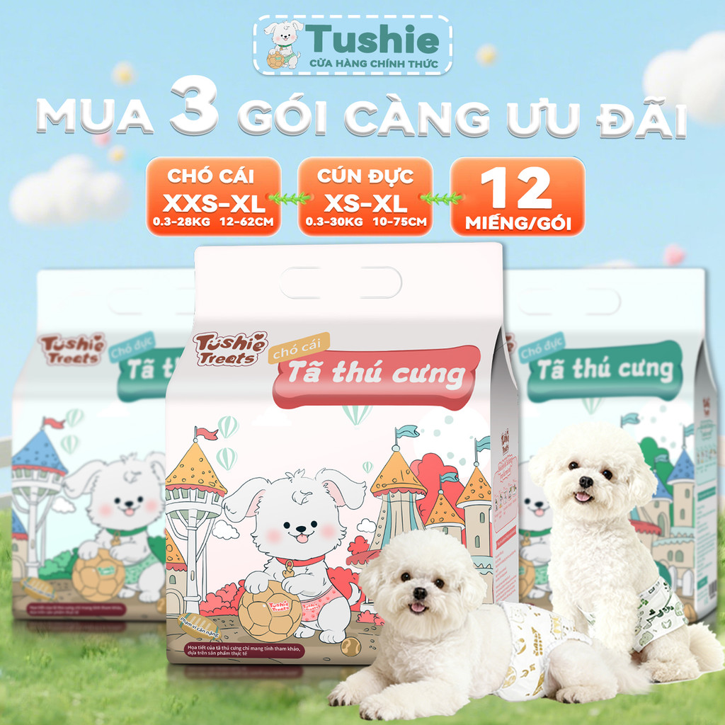 [3 gói]Tã dùng một lần cho thú cưng, phù hợp với mọi lứa tuổi, thoáng khí và đàn hồi,Chất lượng cao, tiện lợi