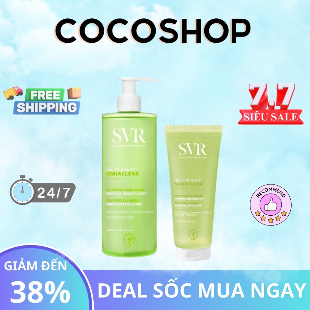 Gel Rửa Mặt SVR Sebiaclear Gel Moussant Sản Phẩm Chính Hãng, Sữa Rửa Mặt SVR Cho Da Dầu Mụn