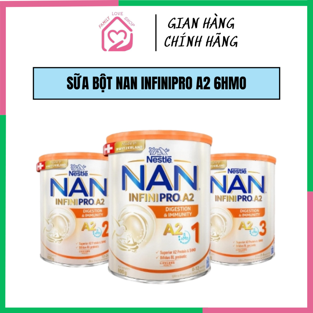Sữa bột Nestlé NAN INFINIPRO A2 1 Cho Trẻ Từ 0-12 Tháng Tuổi, 400g, Có Đạm Quý A2 và 6HMO, Nhập Khẩu