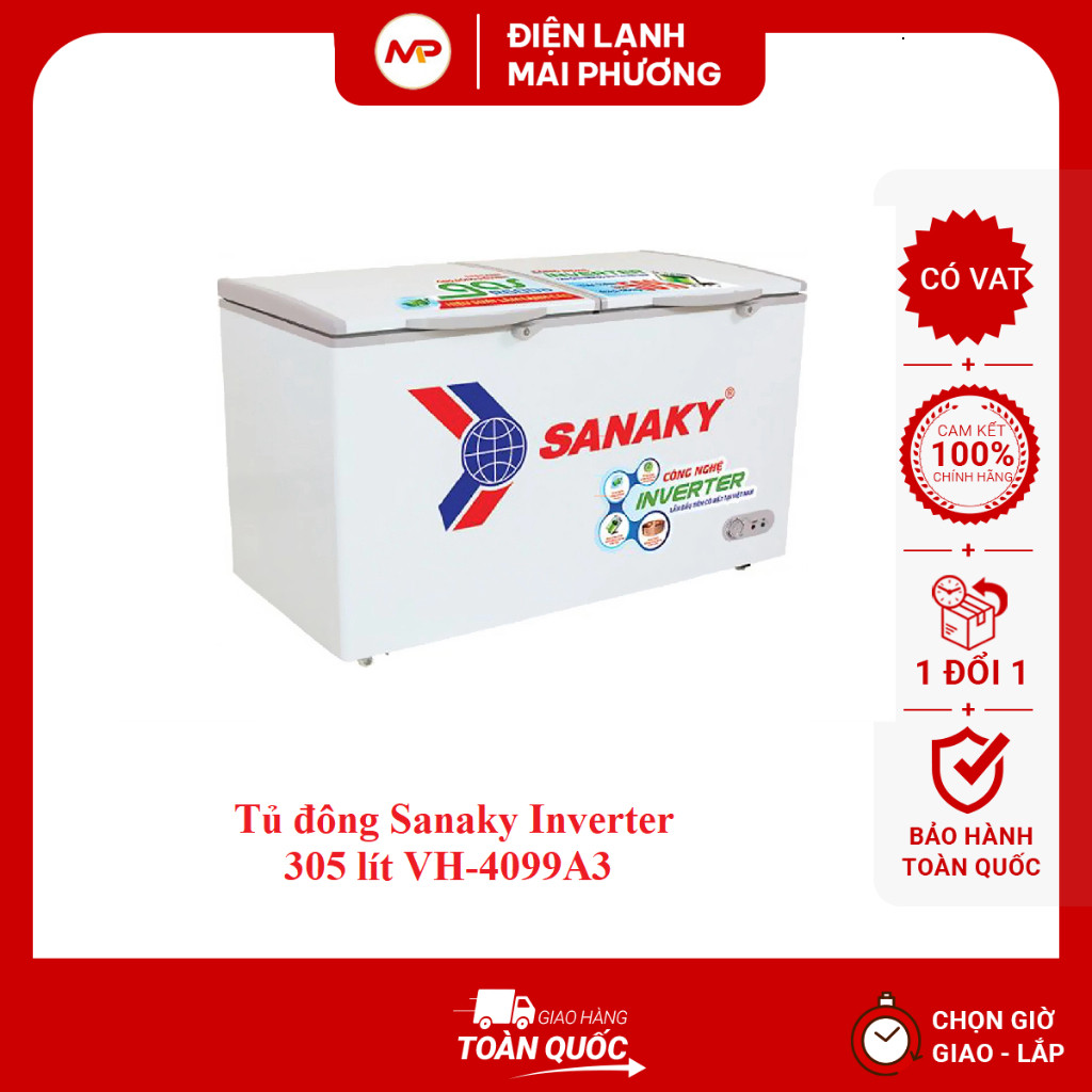 Tủ đông Sanaky Inverter 305L VH-4099A3 - Bảo hành 24 tháng
