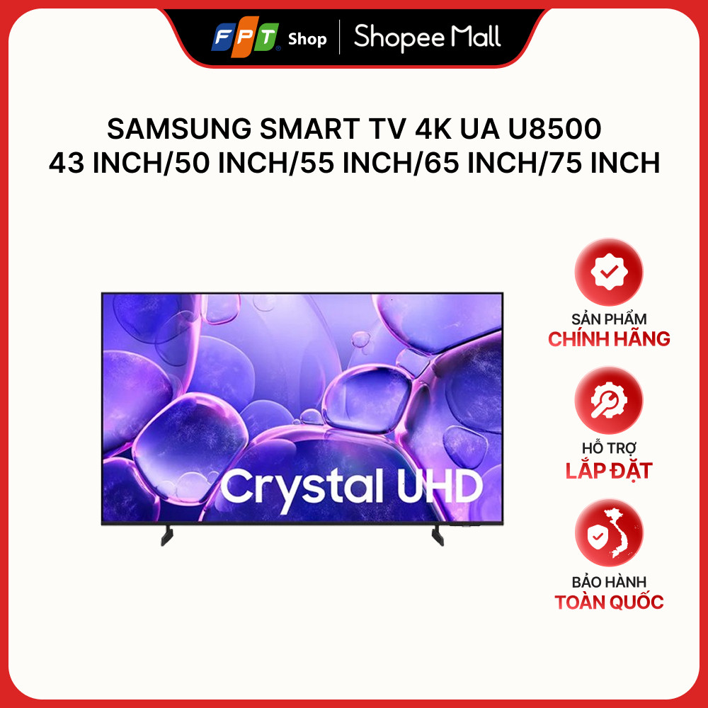 [Hàng chính hãng] Samsung Smart TV 4K UA U8500 43 inch/50 inch/55 inch/65 inch/75 inch