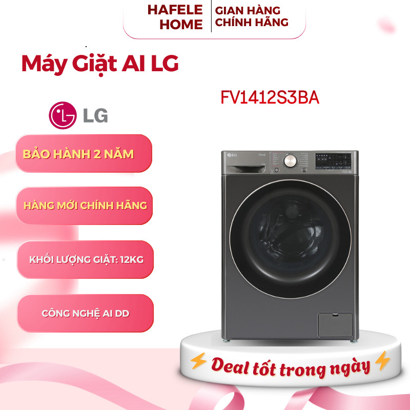 Máy Giặt Lồng Ngang AI LG Inverter FV1412S3BA – 14 Chương Trình - Công Nghệ AI DD Bảo Vệ Vải - EEH