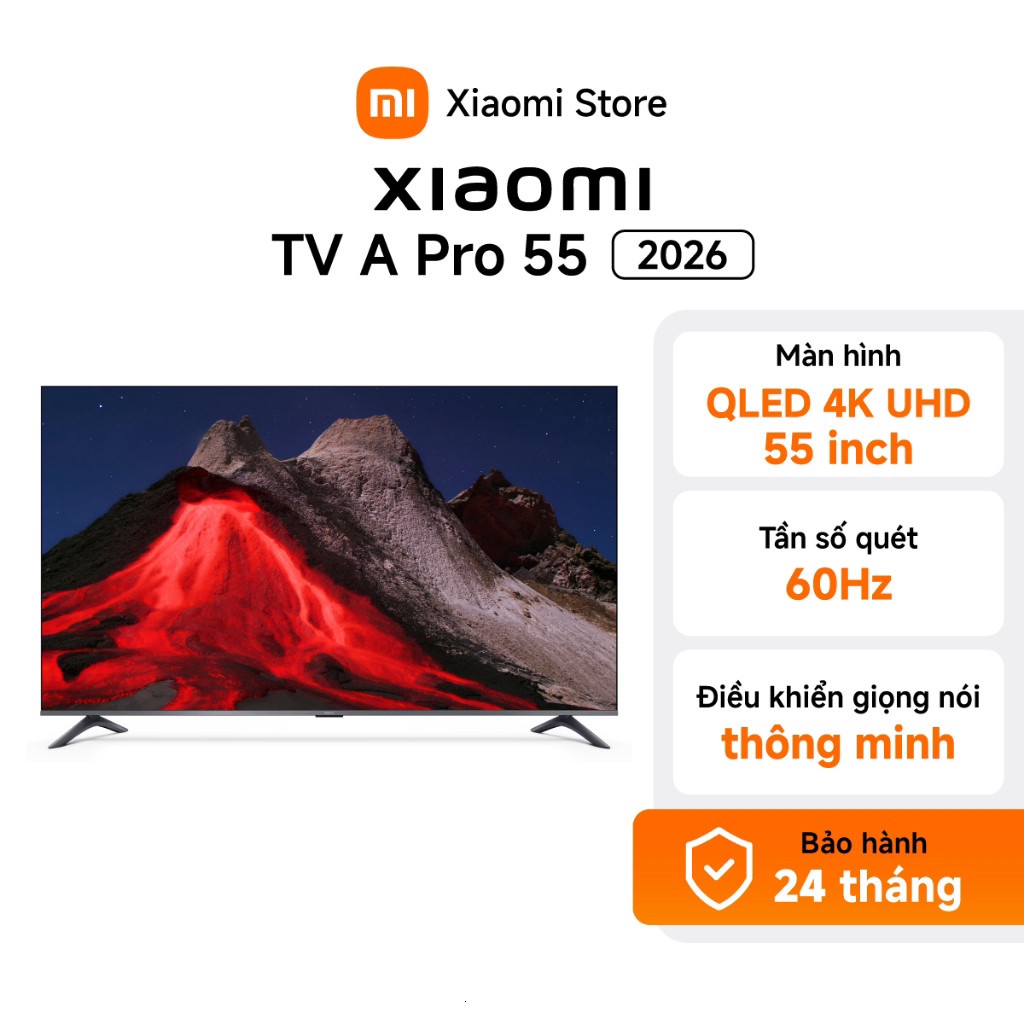 Xiaomi TV thông minh A Pro 55" 2026 | Điều khiển giọng | QLED 4K UHD - BH 24 tháng chính hãng