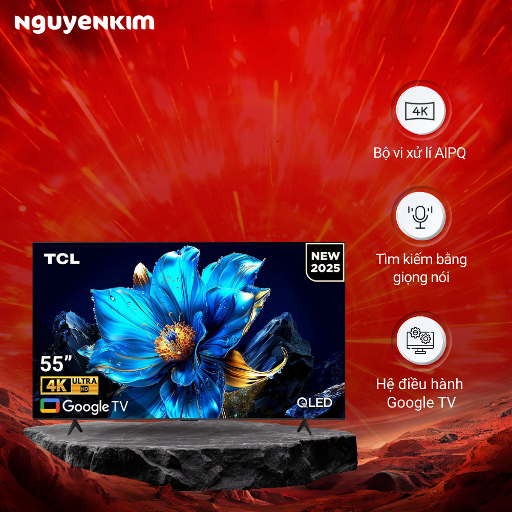 [Mới 2025] Smart Tivi QLED TCL 4K 55 inch 55P7K