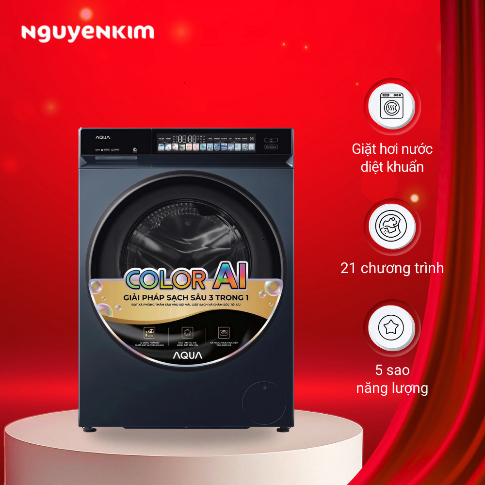 [Mới 2025] Máy giặt cửa trước Aqua Inverter 10 kg AW10-B4377U1L(GN)