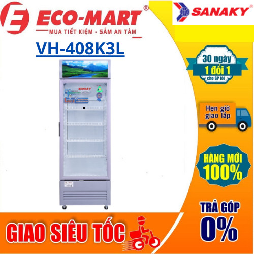 Tủ Mát Sanaky VH-408K3L Inverter 340 Lít ( Tặng giao lắp đặt miễn phí)