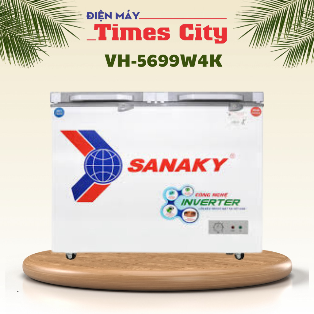Tủ đông Sanaky Inverter VH-5699W4K 410 lít 2 chế độ 2 ngăn đông - mát riêng biệt