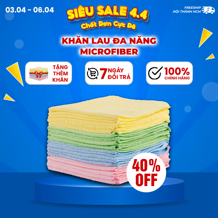 Khăn lau đa năng Rubbermaid với chất liệu Microfiber cao cấp chuẩn HACCP 1820581