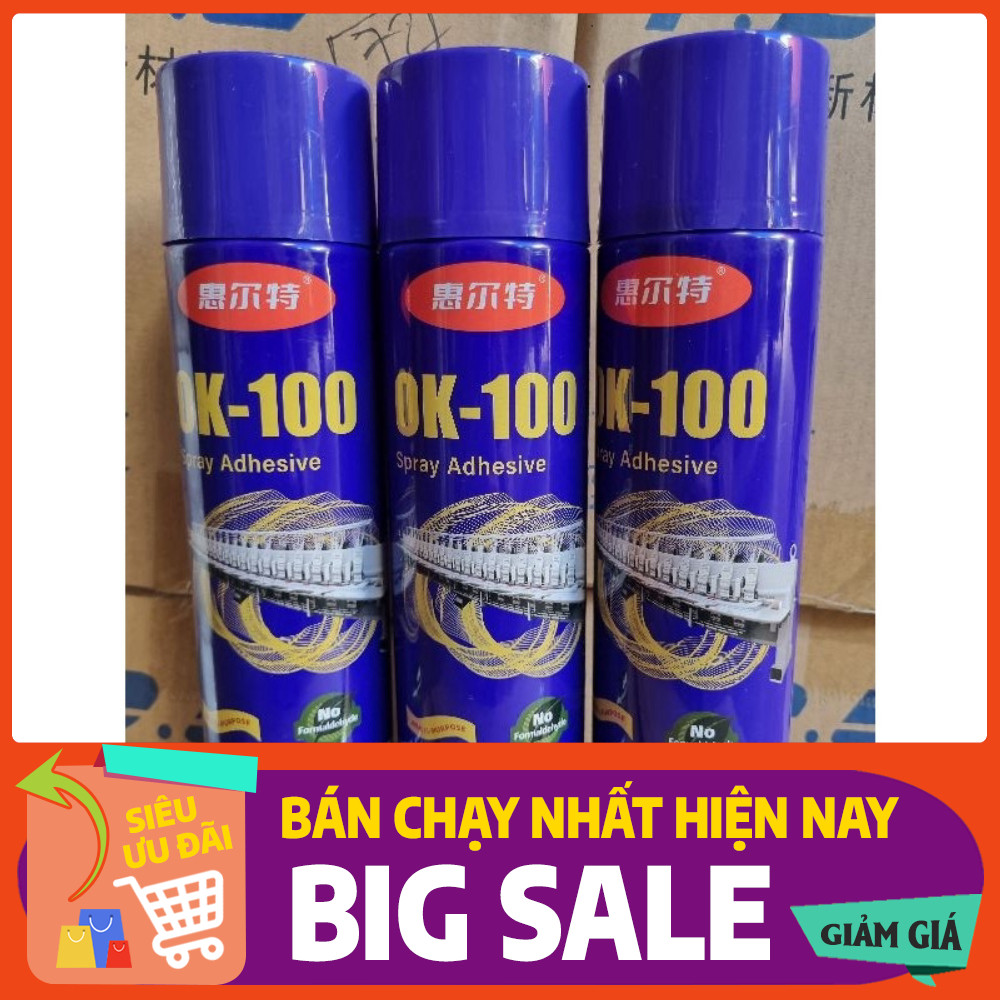 Keo Xịt Dán Định Vị - May Thêu Gấp Hoa Ok 100 630ml - Chi Mart