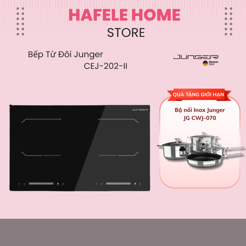 Bếp Từ Đôi Junger JG CEJ-202-II – Mặt Kính Ceramic Chịu Nhiệt Tốt – An Toàn Khi Sử Dụng