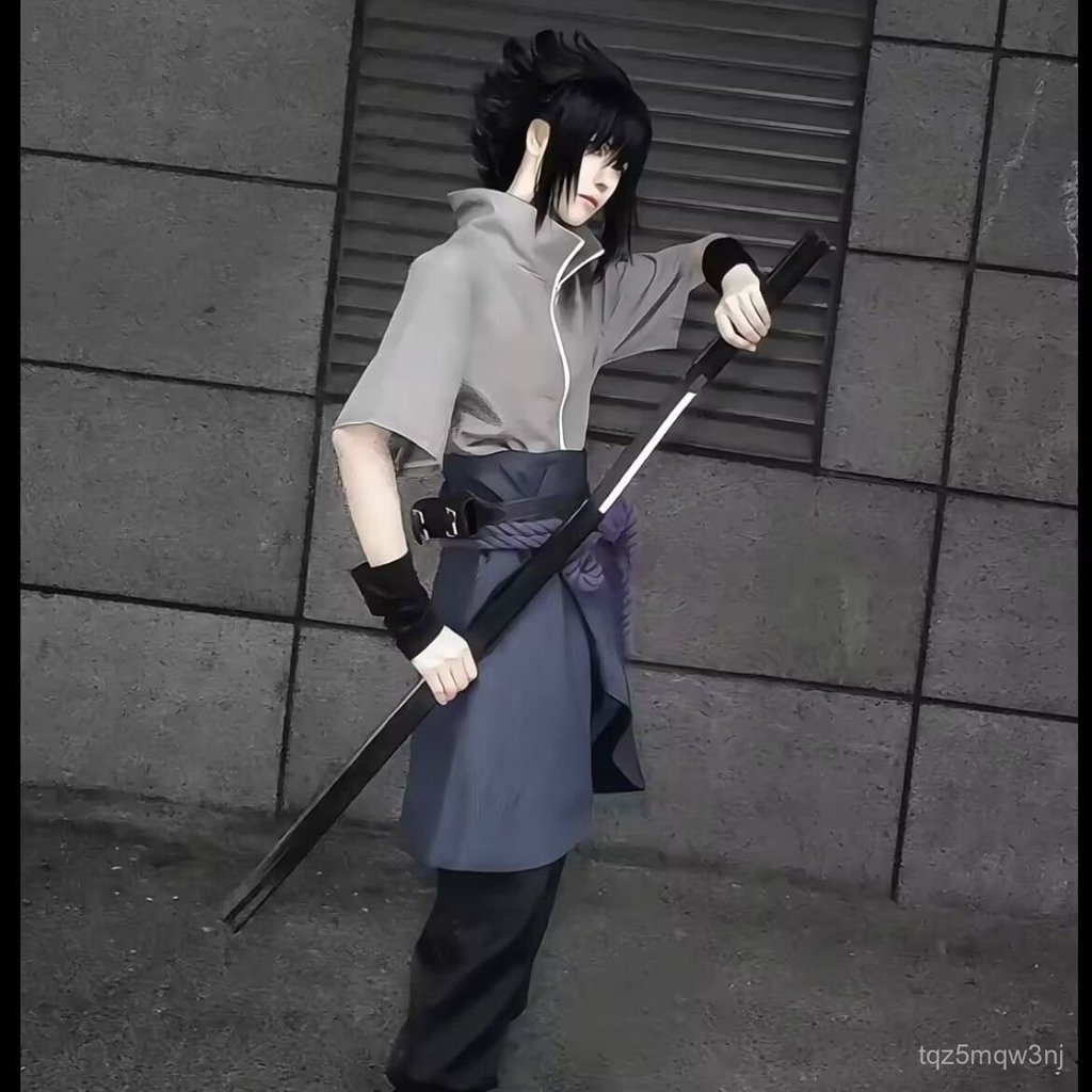 Naruto cosplay Bộ đồ Shinobi - Shippuden Uchiha Sasuke cos Bộ trang phục 2D Naruto đầy đủ