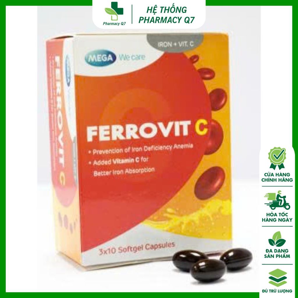Thực phẩm bảo vệ sức khỏe FERROVIT C - Giúp hỗ trợ giảm nguy cơ và triệu chứng thiếu máu do thiếu sắ