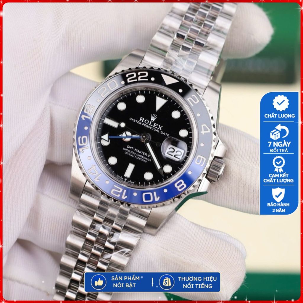 RL GMT BATMAN VS BEST VERSION Size 40MM, kính Sapphire nguyên khối Máy Caliber 3285 Vỏ thép 904L , c