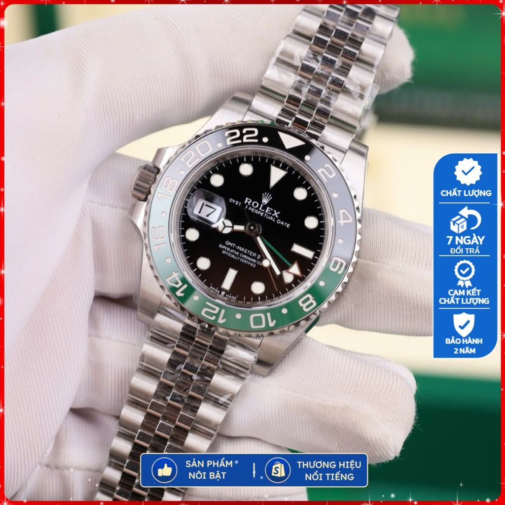 RL GMT BATMAN VS BEST VERSION Size 40MM, kính Sapphire nguyên khối Máy Caliber 3285 Vỏ thép 904L , c