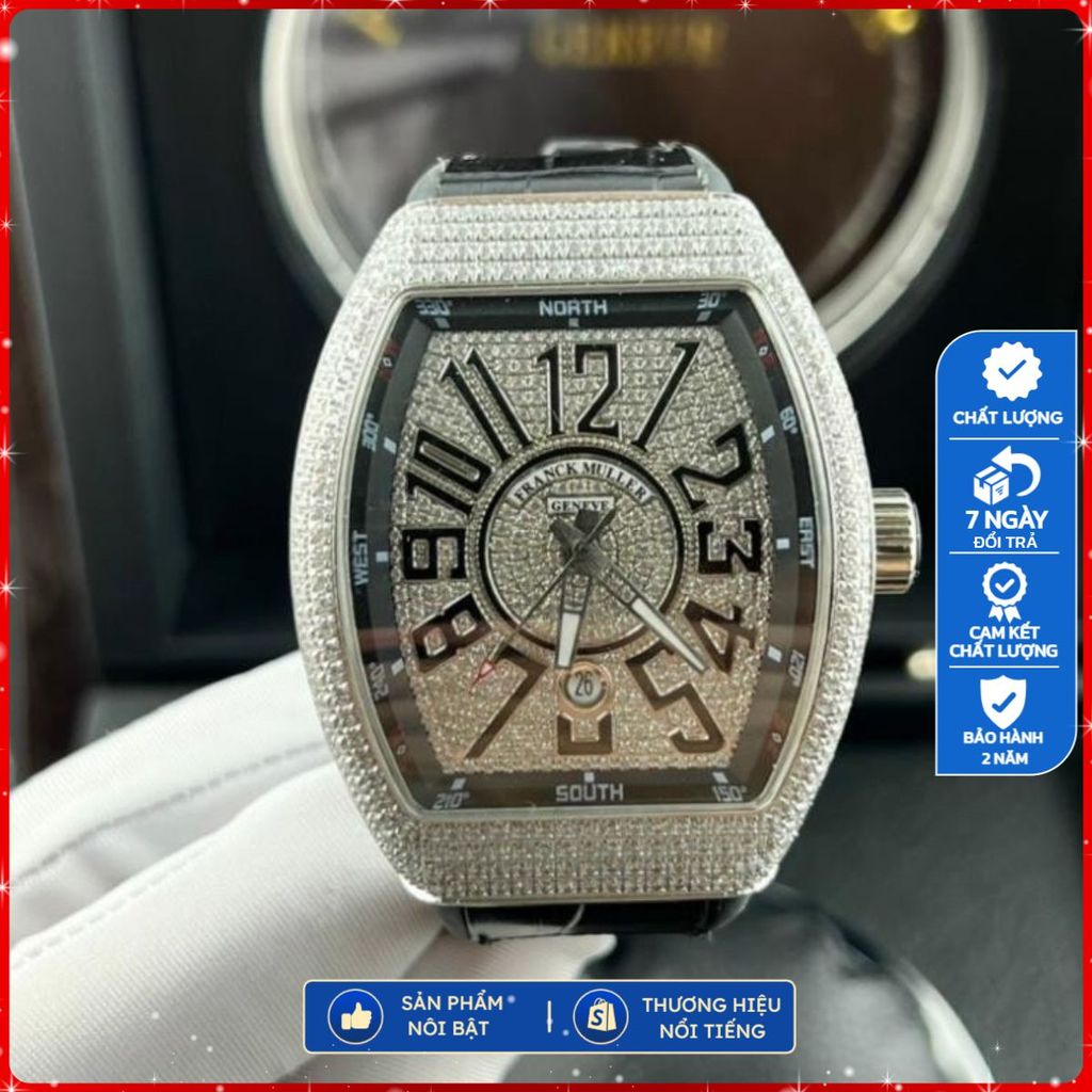 Đồng Hồ nam Franck Muller Vanguard v45 44mm máy Cơ Automatic - Full đá CZ