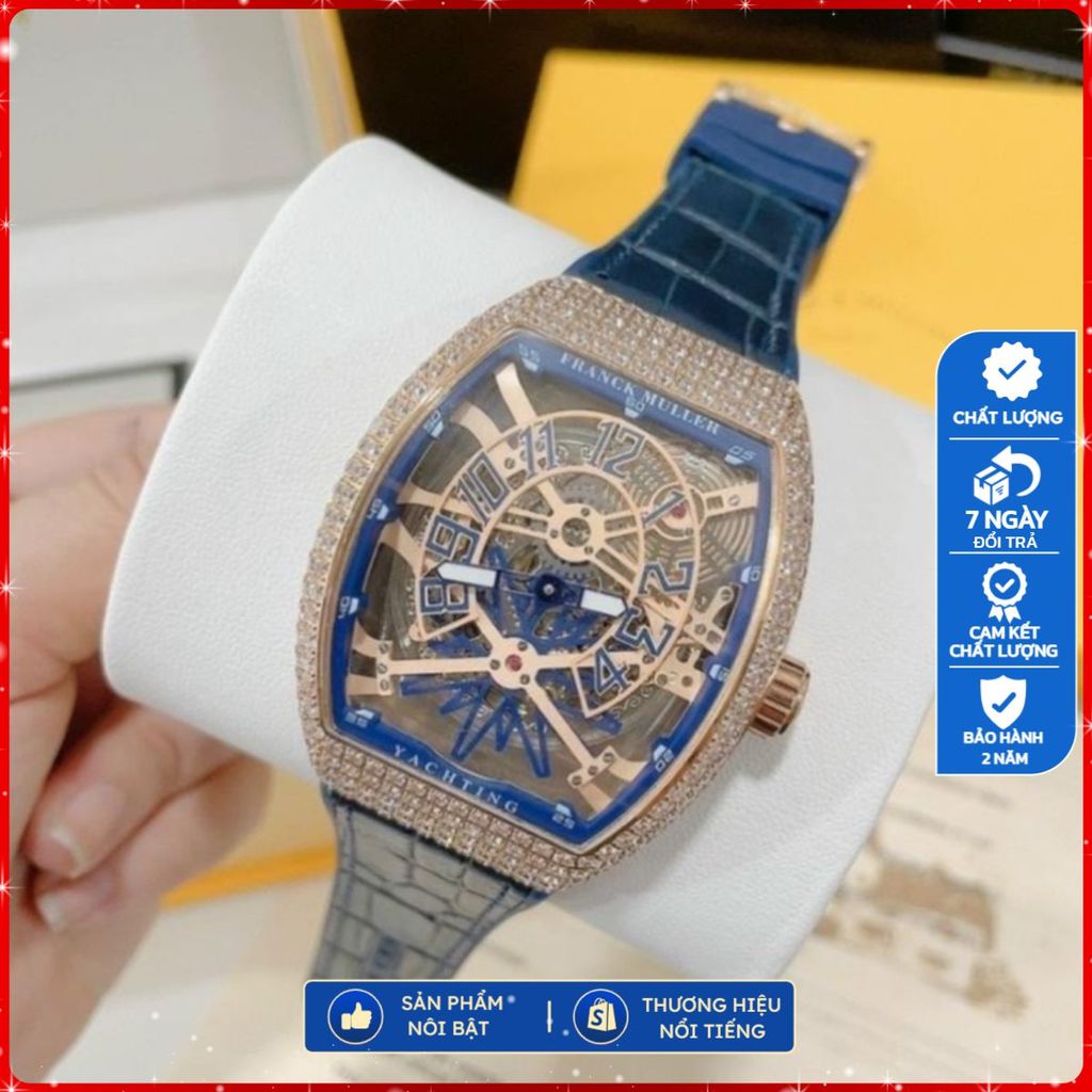 Đồng Hồ nam Franck Muller Yachting v45 44mm máy Cơ Automatic - Full đá CZ