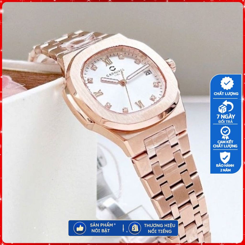 Đồng Hồ Nữ Carnival 8160L-VH-XCH Khảm xà cừ hồng