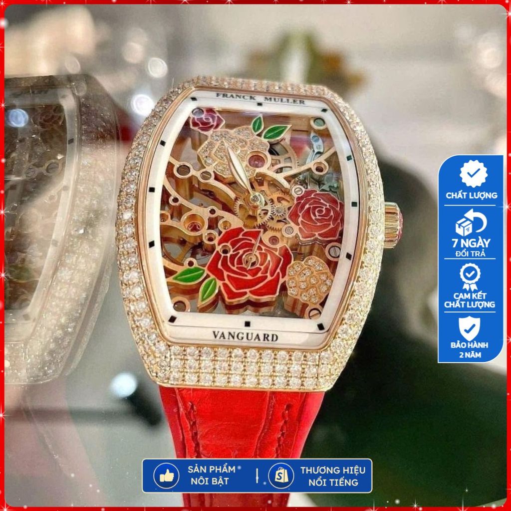 Đồng Hồ Nữ FRANCK MULLER V32 ( Full Kim cương moiss ) Máy cơ automatic Thụy Sỹ