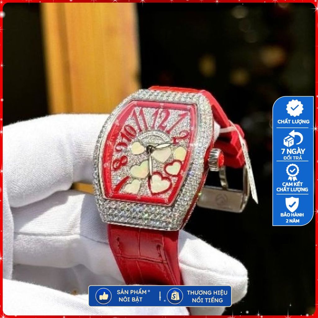 Đồng Hồ Nữ FRANCK MULLER V32 ( Full Kim cương moiss ) Máy Thụy Sĩ