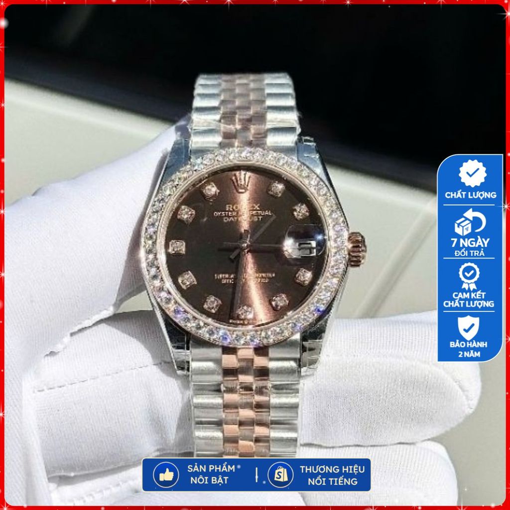 Rolex Date just nữ - phiên bản cao cấp nhất thị trường, Lõi máy thuỵ sỹ, Size: 31mm
