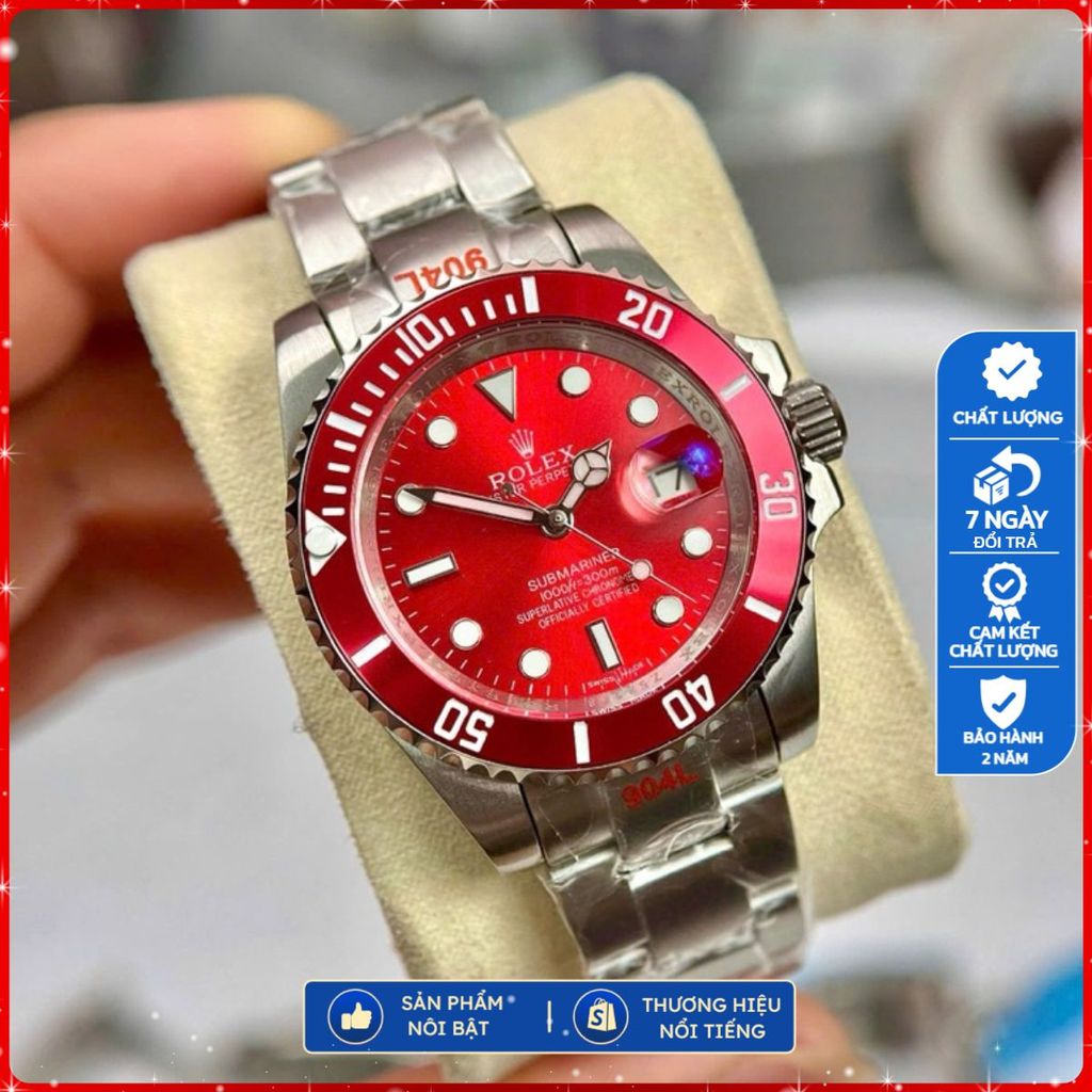 Đồng Hồ Nam Rolex Submariner size 41mm, cơ auto, núm zen, khoá hộp