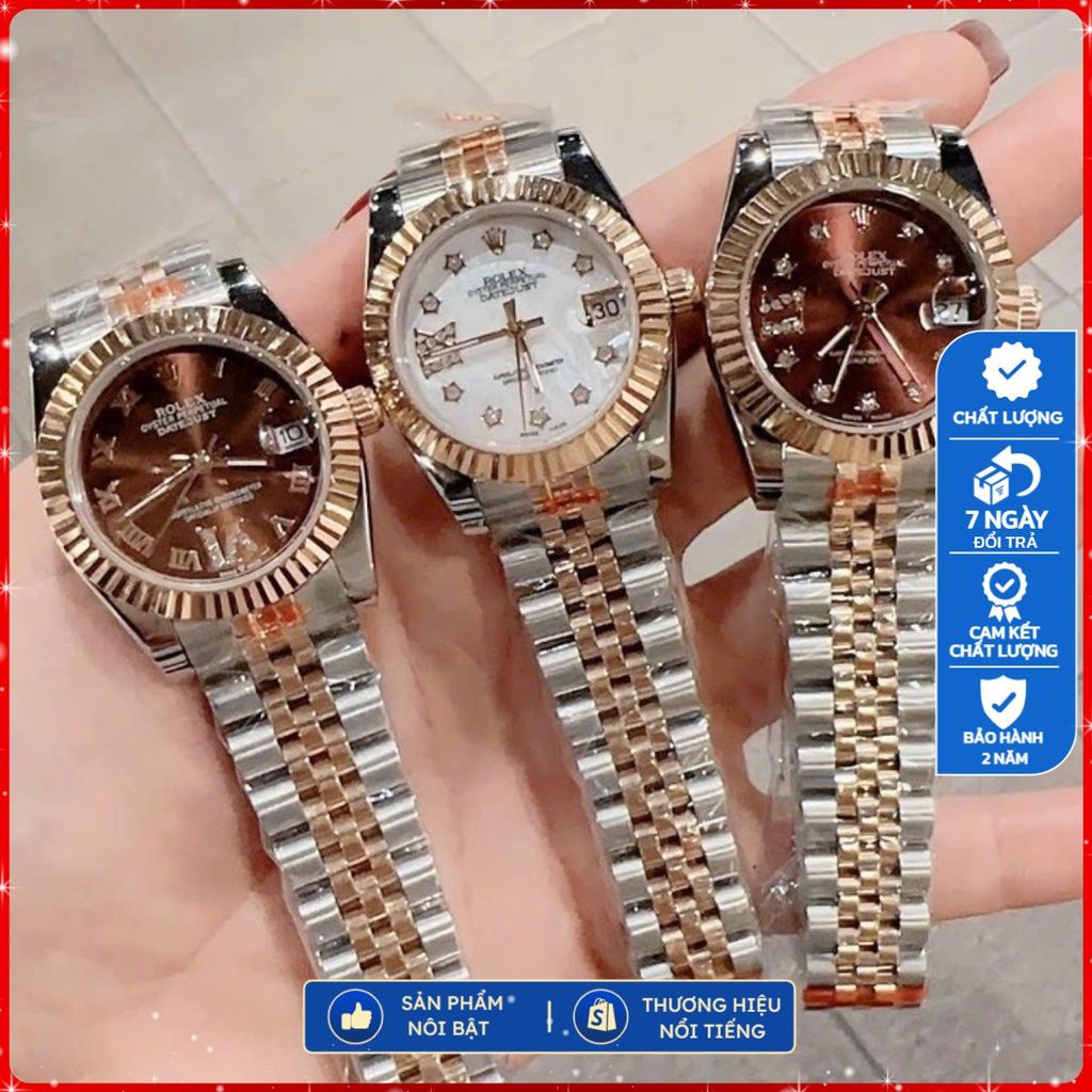 Đồng hồ Nữ Rolex lady Date Just demi cafe | Máy swiss made | Dây thép | Size 31mm