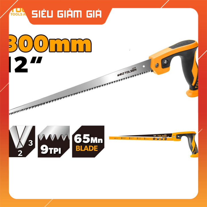 Cưa tay cắt gỗ Tolsen 31015, cưa mộc 12 inch, dùng cho thợ mộc, DIY, sửa chữa