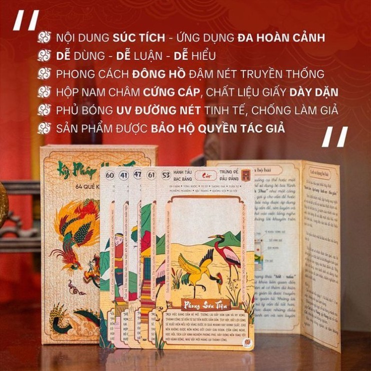 Bộ Bài 64 Quẻ Kinh Dịch - Kỳ Pháp Minh Thư | Thẻ Bài (64 Lá) Đạo Quân Tử