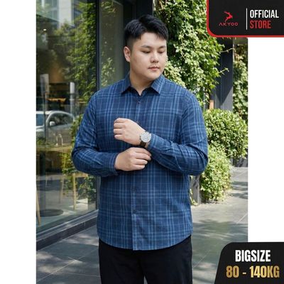 Áo Sơ Mi Dài Tay Bigsize Nam 80-140kg AKYOO Cao Cấp, Co Giãn, Không Bai Mờ, Không Gây Khó Chịu Khi Mặc - SM X KE