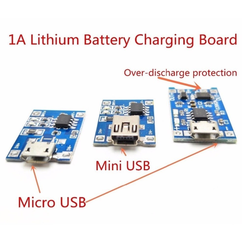 051 2 Cái - Mạch sạc pin Li-Ion -18650 - lithium TP4056 TC4056 1A - có cổng Micro | Mini USB (combo 