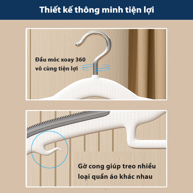 [ComBo] 40 Móc Nhựa Treo Quần Áo Chống Trượt Xoay 360, Bền Bỉ ,Dẻo Dai | BigBuy360 - bigbuy360.vn