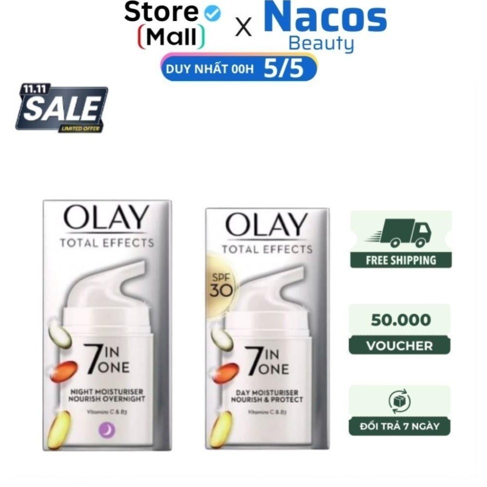 Kem Dưỡng Olay 7 in 1 NGÀY và ĐÊM bản UK Nacos
