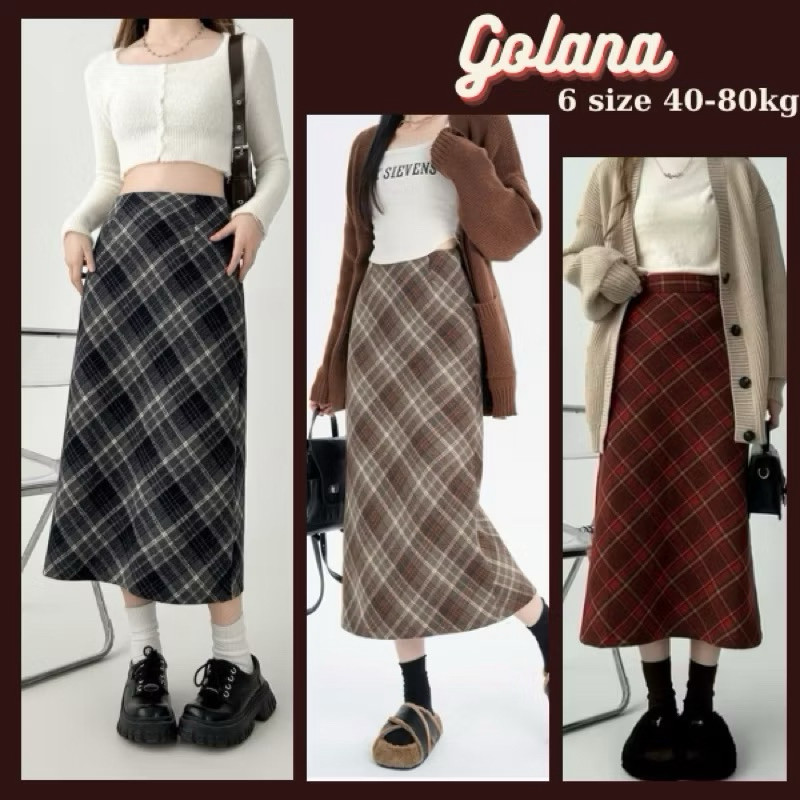 déd Chân váy dạ caro dáng bút chì , chân váy dạ midi 3 màu ulzzang ( có bigsize) CV73