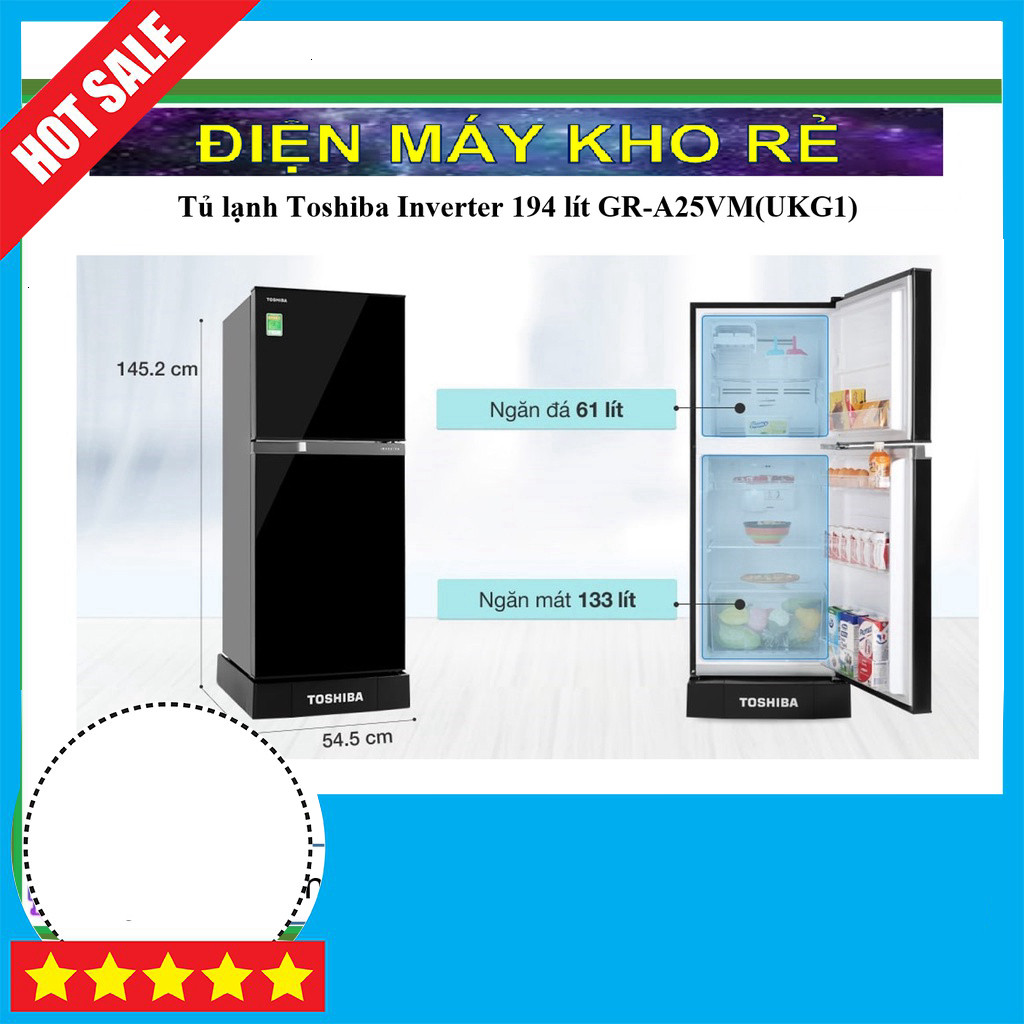 Tủ lạnh Toshiba Inverter 194 lít GR-A25VM(UKG1) GIAO TOÀN QUỐC.