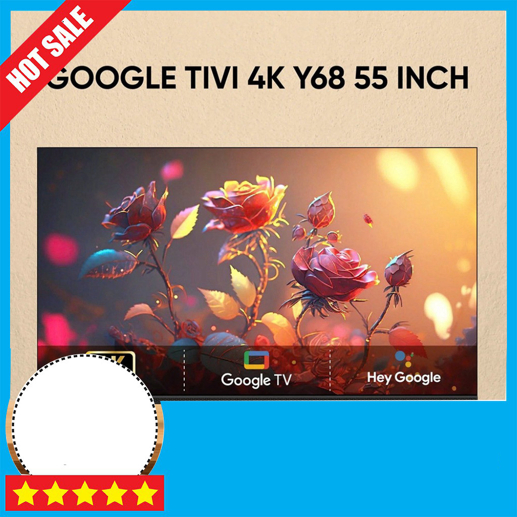 Google Tivi Coocaa 4K 55 Inch 55Y68 2025 - Tivi Nhẹ Mỏng 55 Inch Hỗ Trợ Dây HDMI GIAO TOÀN QUỐC.