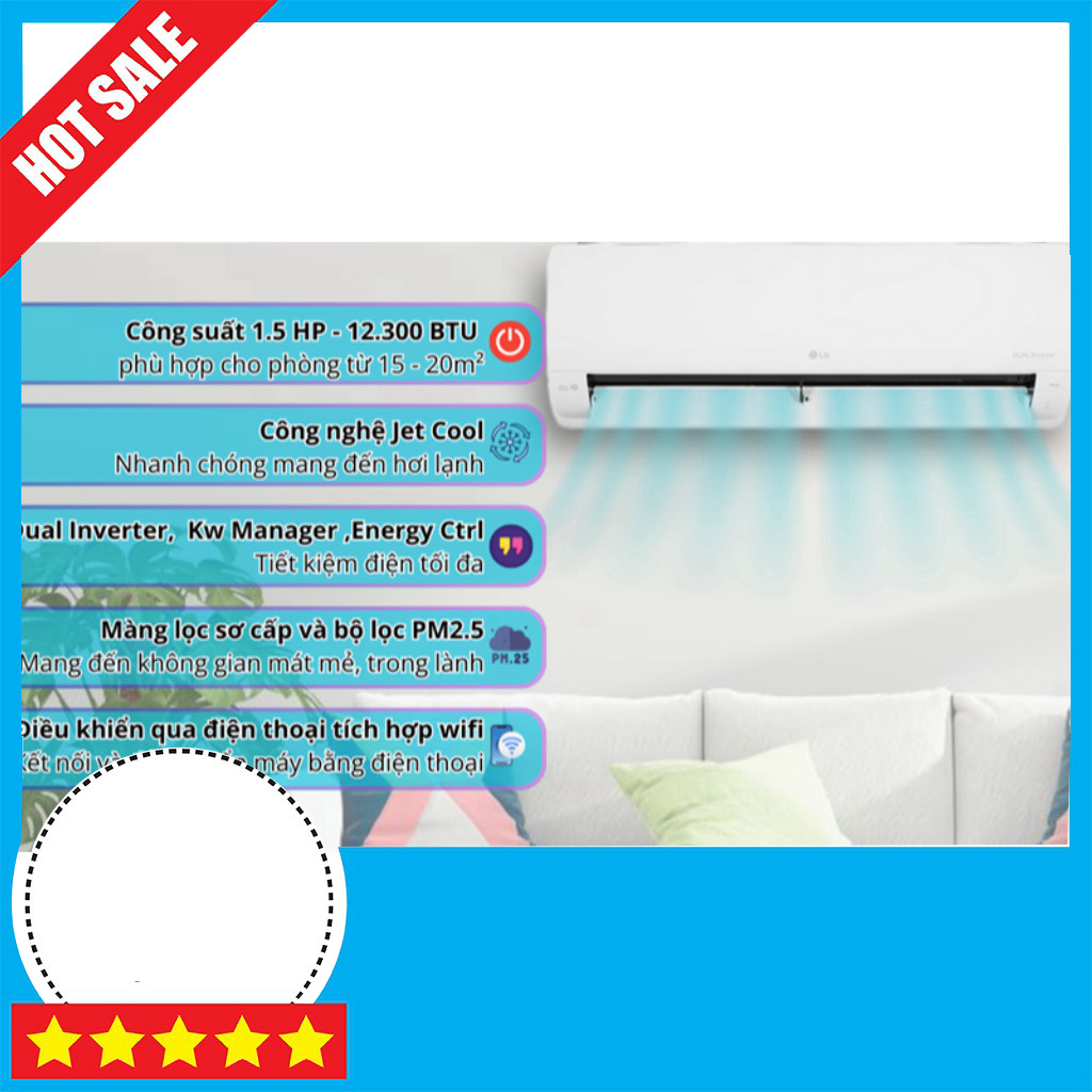 Áp Dụng Chính Sách An Toàn Sàn
Máy Lạnh LG IEC12M1 1.5 HP Inverter 2025 GIAO TOÀN QUỐC.