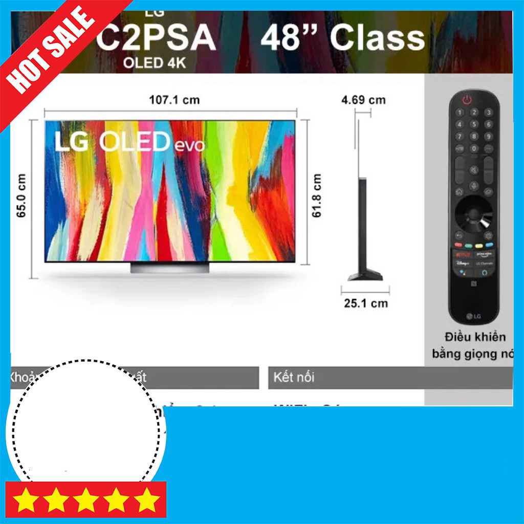 LG Tivi OLED 4K 48 inch Model 48C2PSA 2022 Cực Phẳng GIAO TOÀN QUỐC.