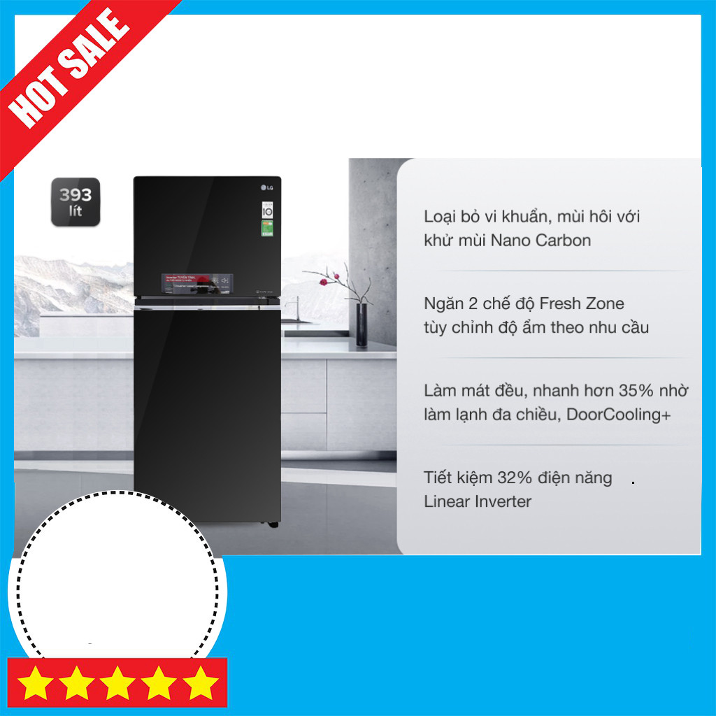 Tiêu đề sản phẩm mới: "Tủ Lạnh LG 393 Lít GN-L422GB - Chất Lượng Cao Với Inverter" GIAO TOÀN QUỐC.
