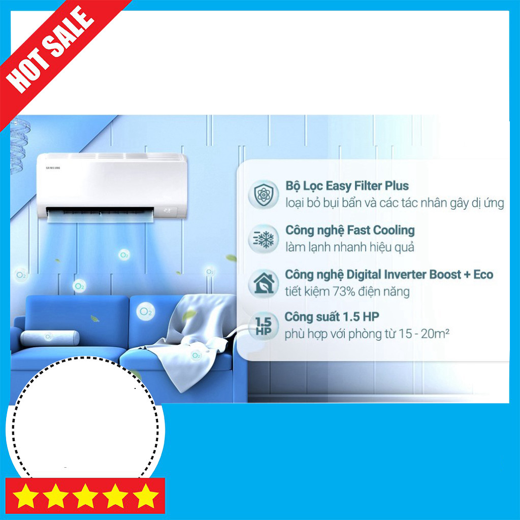 Máy Lạnh Samsung Inverter 1.5HP AR13DYHZAWKNSV Mới 2024 GIAO TOÀN QUỐC.