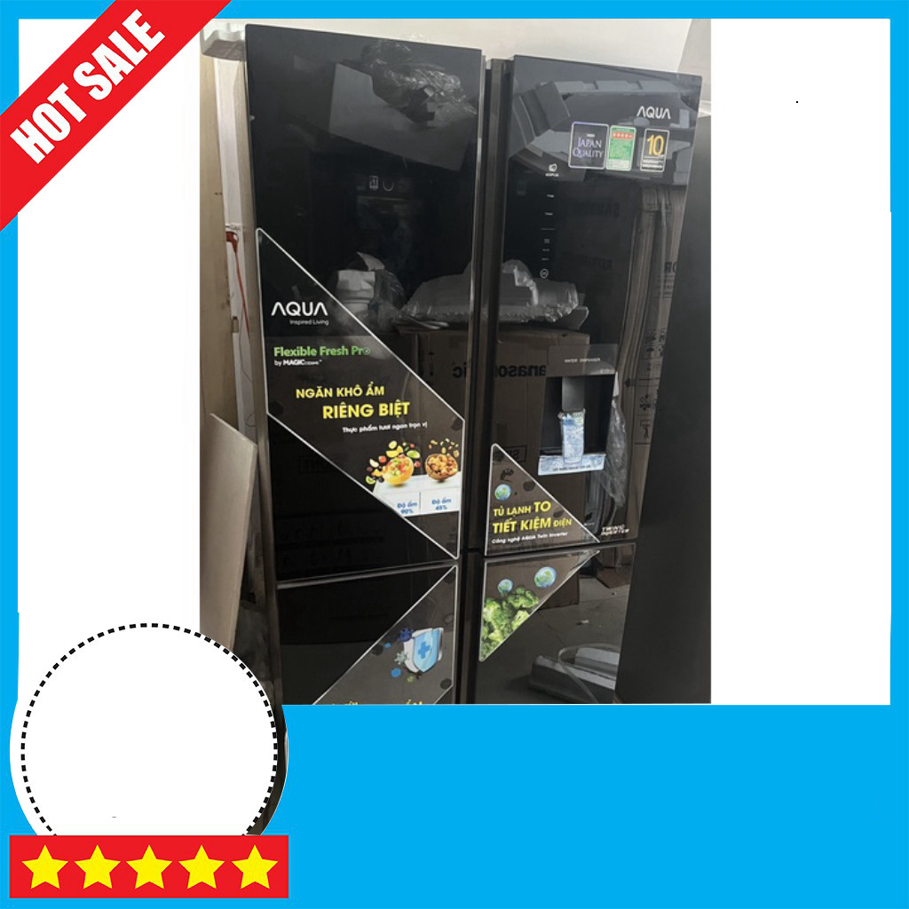 Tủ lạnh Aqua Inverter 456 Lít AQR-IGW525EM Lấy nước bên ngoài GB GIAO TOÀN QUỐC.