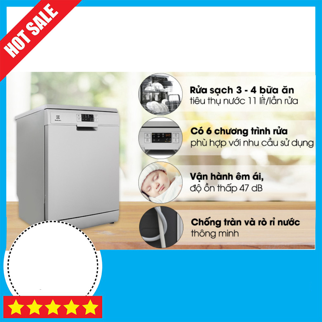 Electrolux Máy Rửa Chén Độc Lập ESF5512LOX Châu Âu GIAO TOÀN QUỐC.
