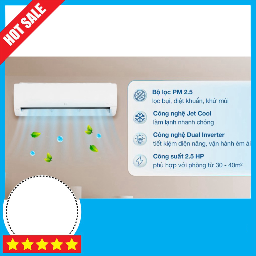 Máy lạnh LG Inverter 2.5 HP V24WIN1 2024 - Chuyên Nâng Cấp Tính Năng GIAO TOÀN QUỐC.