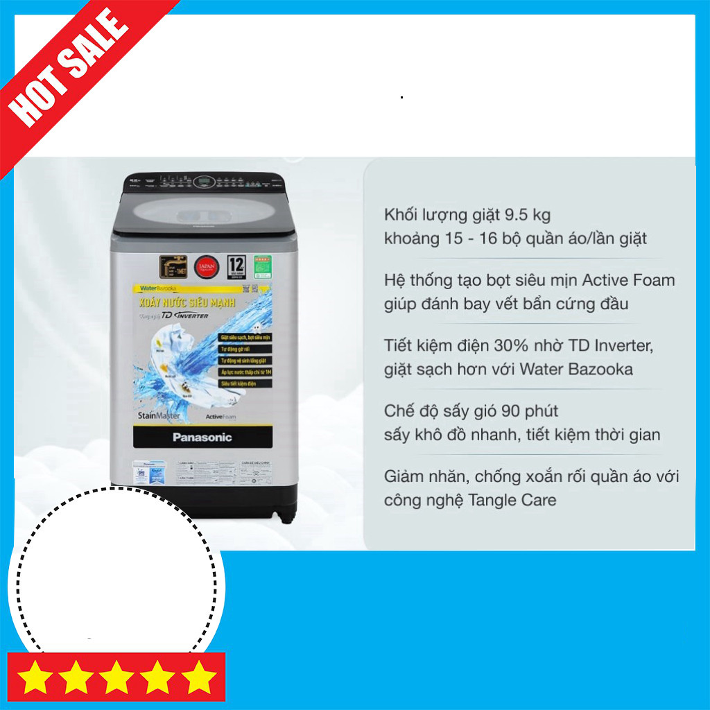Máy Giặt Panasonic NA-FD95X1LRV 9.5kg Inverter Điên Máy Giá Rẻ GIAO TOÀN QUỐC.