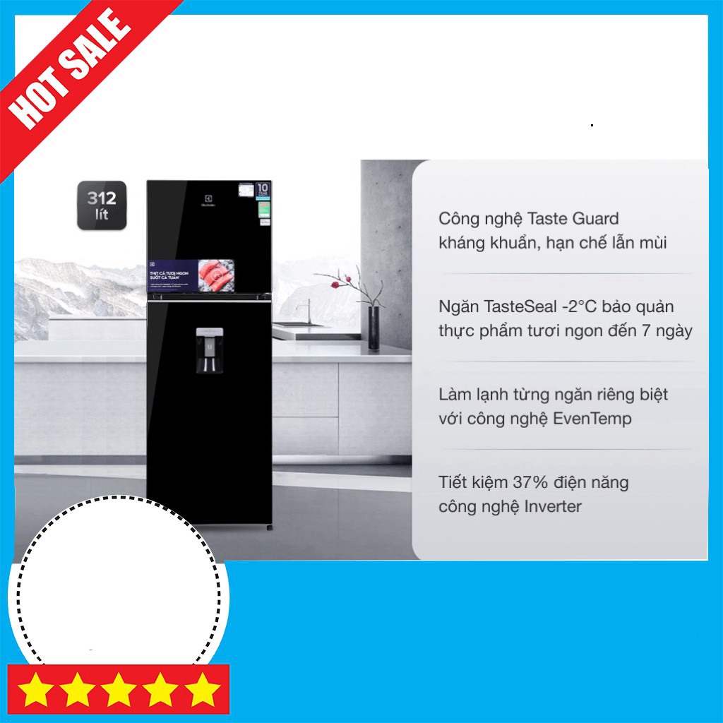 Tủ lạnh Inverter Electrolux 312L ETB3440K-H Mới 2021
Hoàn thành. GIAO TOÀN QUỐC.