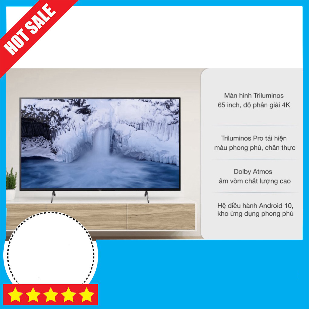 Tivi Sony 4K 65inch Android KD-65X80J - Kích thước 65 inch - Đã Khử Đèn - Giá Rẻ GIAO TOÀN QUỐC.