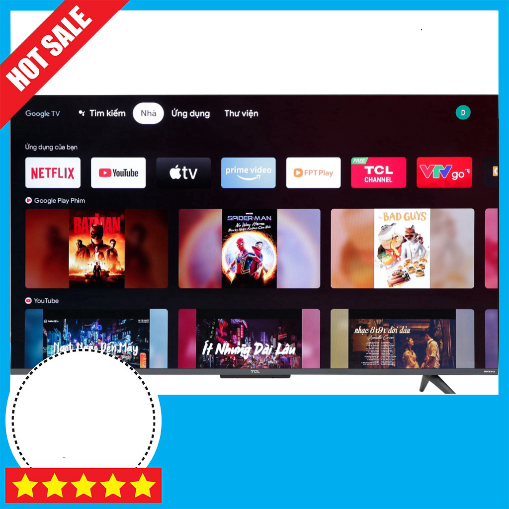 Tivi Google QLED TCL 43inch 4K 43C635 2022 - Tivi 4K Cao Cấp GIAO TOÀN QUỐC.