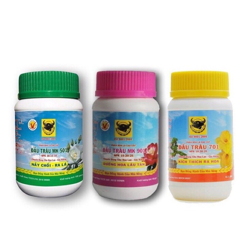 Bộ 3 phân bón lá đầu trâu - Combo 3 lọ phân đầu trâu 501,701,901