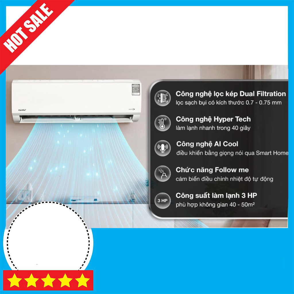 Máy Lạnh Inverter 3HP Comfee CFS-28VAFF-V 2024 GIAO TOÀN QUỐC.