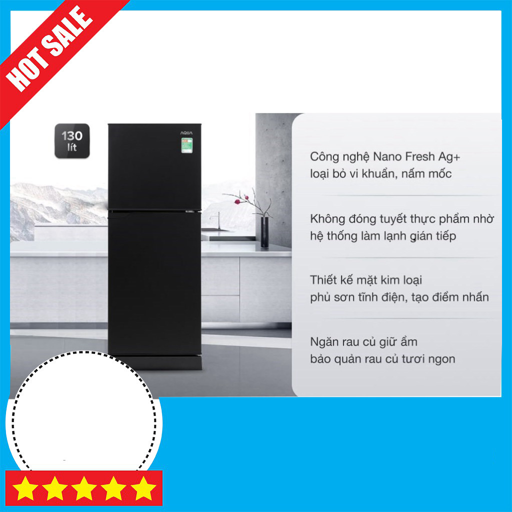 "Tủ Lạnh Aqua 130 lít AQR-T150FA(BS), Tủ Ăn Uống Kéo Dài" GIAO TOÀN QUỐC.